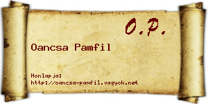 Oancsa Pamfil névjegykártya
